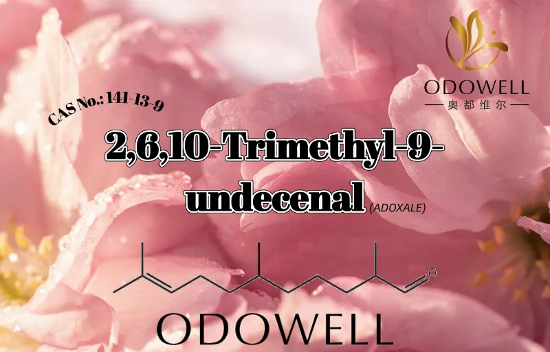 ​ODOWELL suosittelee 2,6,10-trimetyyli-9-undecenaalia tuoreisiin aldehydikukkaisiin ja vesistöihin tuoksuihin